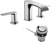 hansgrohe 3-Loch Waschtischarmatur Vivenis, Wasserhahn Bad mit Auslauf H&ouml;he 90 mm,