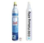 CAGO CO2-Zylinder f&uuml;r 60l Sprudel-Wasser - Nachf&uuml;ll-Flasche kompatibel mit