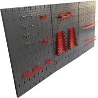 Kreher XL Werkzeuglochwand, Werkzeugwand aus Metall mit Hakensortiment 14 Teile, ca.