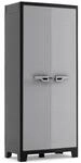 Keter Titan Kunststoffschrank/Besenschrank, Utility, schwarz/grau, 80 x 44 x 182 cm,