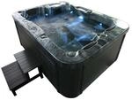 Home Deluxe - Outdoor Whirlpool - Black Marble Plus Treppe und Thermoabdeckung -