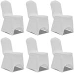 vidaXL 6X Stuhlhussen Stretch Wei&szlig; Universell Stuhl&uuml;berzug Stuhlbezug Hochzeit