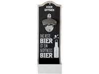 GILDE Wand-Flaschenöffner Metallöffner Kronkorkensammler, Das beste Bier ist...