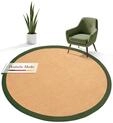 carpetfine Sisalteppich Rund Gr&uuml;n &Oslash; 120 | Moderner Teppich f&uuml;r Wohn- und