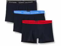 Tommy Hilfiger Herren 3p Trunk Wb Boxershorts, Schwarz/Top Water/Primary Red, S