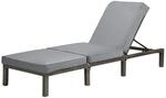 SVITA Peach Gartenliege Sonnenliege Polsterauflage Klappbar Polyrattan Grau