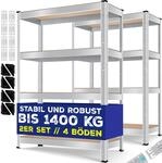 MASKO&reg; 2er-Set Lagerregal Schwerlastregal, Kellerregal, 160 x 80 x 40 cm, bis 700 kg