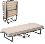 COSTWAY G&auml;stebett klappbar 90x200 cm, Klappbett Erwachsene mit Matratze aus