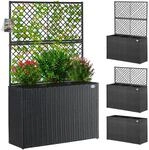 CASARIA Blumenkasten Rankgitter Schwarz | Rankhilfe Blumentopf Rattanoptik