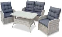 BELLAVISTA Gartenm&ouml;bel-Set Monte Carlo | Grau | 4-teilig mit Sofa | 2 Sessel | Tisch