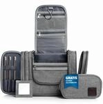 Obics Kulturbeutel Herren & Damen Gross grau 8L XL - Kulturtasche zum Aufh&auml;ngen &