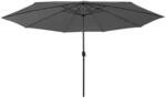 vidaXL Sonnenschirm mit LED-Leuchten Metallmast Ampelschirm Gartenschirm...