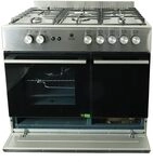Gasline Gas Standherd mit Flaschenschrank 90cm GAG90GOXFL, 5 Flammig...