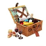 eGenuss Weidengeflecht Picknickkorb f&uuml;r 2 mit K&uuml;hlfach &ndash; Picknick Set mit