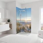 Schulte Duschr&uuml;ckwand Set &uuml;ber Eck, Sonnenuntergang D&uuml;ne, 2 x 90x210 cm,
