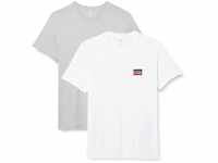Levi's Herren 2-Pack Crewneck Graphic Tee T-Shirt, Sportswear High-Rise / White+, XS
