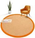 carpetfine Sisalteppich Rund Orange &Oslash; 80 | Moderner Teppich f&uuml;r Wohn- und