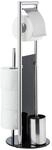 WENKO Stand WC-Garnitur Mod. Ravina Edelstahl 3in1 mit Toilettenpapierhalter und