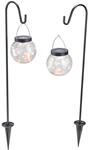 Esotec Solar H&auml;ngeleuchte Smart Globe, 2er Set, Crackle Bruchglas Kugeln,