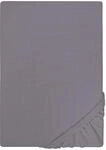 biberna Jersey Spannbettlaken 90x200-100x200 cm grau | 100% Baumwolle Spannbetttuch