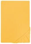 biberna Jersey Spannbettlaken 90x200-100x200 cm gelb | 100% Baumwolle Spannbetttuch