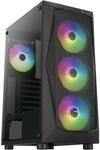 Aerocool FALCONV2BK, PC ATX Geh&auml;use, Front Mesh, Geh&auml;rtetes Glas, 4 ARGB 12cm
