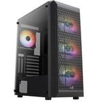 Aerocool BEAMBKV2, Gaming-Geh&auml;use, ATX, 4 L&uuml;fter, 12 cm FRGB, Frontgitter, Schwarz