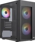 Aerocool HEXFORMBKV2, Micro ATX PC Geh&auml;use, 3 L&uuml;fter FRGB, Frontgitter,...