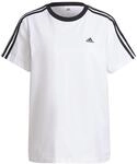 Adidas Damen Essentials 3-Stripes Tee, White/Black, XS