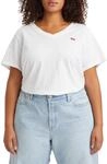 Levi's Damen Plus Size V-Neck Tee T-Shirt, Bright White, 2XL
