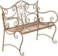 CLP Gartenbank Tara aus lackiertem Eisen I Sitzbank im Jugendstil I Eisenbank mit 2-3