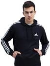 adidas Essentials 3-Stripes Hoodie GK9062, Mens Sweatshirt, Black, S EU
