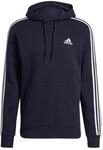 Adidas Herren Essentials Fleece 3-Stripes Hoodie, Legend Ink/White, XS
