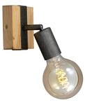 BRILONER - Wandleuchte Innen schwenkbar, Vintage, Holzbasis, Wandlampe innen,