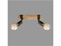 BRILONER - Deckenlampe Vintage schwenkbar, Holzbasis, E27 Fassung, max. 25 Watt,