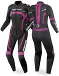 Bogotto Misano 2-Teiler Damen Motorrad Lederkombi, schwarz/fuchsia, 38