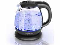 Aigostar Glas Wasserkocher, Kleiner wasserkocher glas mit led-beleuchtung, 1...