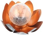 Lotusblume Solar LED Gartenlicht mit einer warmwei&szlig;en LED, Solarpanel und Akku