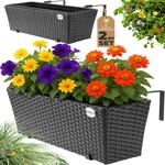 Casaria&reg; Blumenkasten 2er Set 11 Liter Montagehalterung Indoor Outdoor