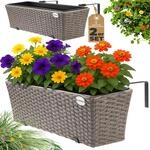 Casaria&reg; Blumenkasten 2er Set 11 Liter Montagehalterung Indoor Outdoor