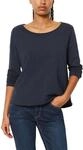 Marc OߴPolo Denim Damen Langarmshirt aus Bio-Baumwolle mit U-Boot-Ausschnitt, Blau