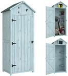 Outsunny Gartenschrank Holz, Ger&auml;teschuppen wetterfest 77x54,2x179cm,...