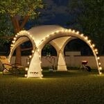 LED Event Pavillon 3,6 x 3,6m DomeShelter Garten Pavillion inkl. Solarmodul Pavilion