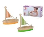 Eichhorn - schwimmende Holzboote, Zwei schwimmf&auml;hige Holzboote in Zwei, 11 cm lang,