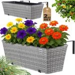 Casaria&reg; Blumenkasten 2er Set 11 Liter Montagehalterung Indoor Outdoor