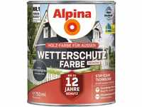 Alpina Holz-Wetterschutz-Farben – Anthrazitgrau, deckend – bis zu 12 Jahre...