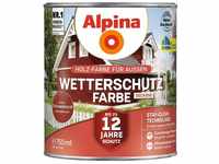 Alpina Holz-Wetterschutz-Farben – Schwedenrot, deckend – bis zu 12 Jahre...
