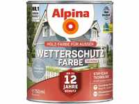 Alpina Holz-Wetterschutz-Farben – Silbergrau, deckend – bis zu 12 Jahre...