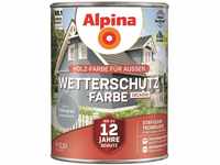 alpina Wetterschutz-Farbe Deckend Seidenglänzend 2,5 Liter Silbergrau