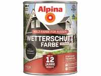 Alpina Holz-Wetterschutz-Farben – Schwarz, deckend – bis zu 12 Jahre Schutz...